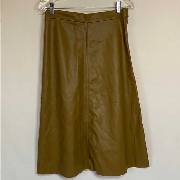 H&M Dresses & Skirts - H&M Brown Vegan Leather A-Line Midi Skirt, Size 8